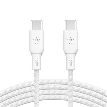 Belkin BOOST CHARGE™ USB-C na USB-C kabel 100W, 2m, bílý - odolný