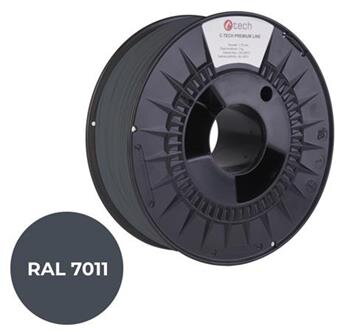 C-TECH tisková struna PREMIUM LINE ( filament ) , PETG, ocelová šedá, RAL7011, 1,75mm, 1kg