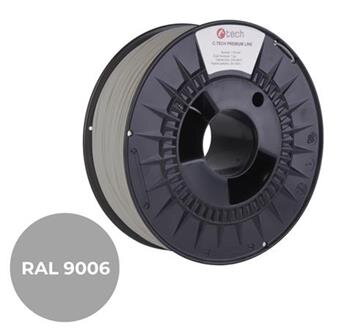 C-TECH tisková struna PREMIUM LINE ( filament ) , PLA, bílý hliník, RAL9006, 1,75mm, 1kg