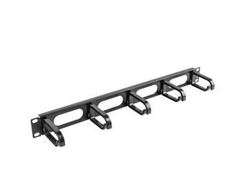 LANBERG 19" CABLE MANAGEMENT PANEL 5 RINGS - TYPE B 1U BLACK