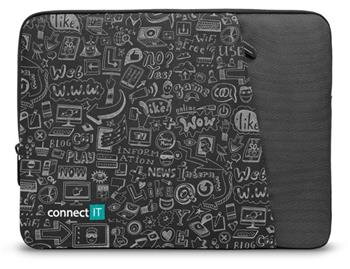 CONNECT IT Doodle pouzdro pro notebook 13.3", ČERNÉ