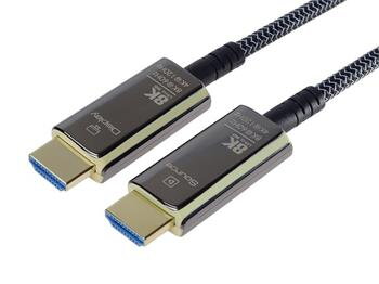 PremiumCord Ultra High Speed HDMI 2.1 optický fiber kabel 8K@60Hz,zlacené 15m