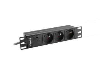 LANBERG POWER DISTRIBUTION UNIT (PDU) 10" LANBERG 1U 16A 2M 3X FRENCH OUTLETS BLACK