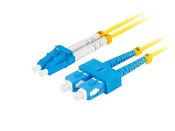 LANBERG optický patch cord SM SC/UPC-LC/UPC duplex 1m LSZH G657A1 průměr 3mm, barva žlutá