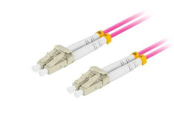 LANBERG optický patch cord MM LC/UPC-LC/UPC duplex 5m LSZH OM4 50/125 průměr 3mm, barva magenta