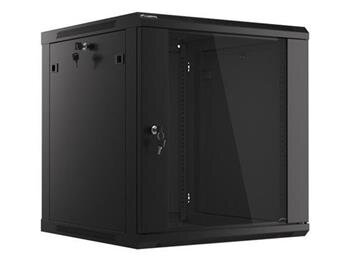 LANBERG Nástěnná jednodílná skříň 19", 12U/600x600 (v rozloženém stavu) černá (RAL9004)   V2