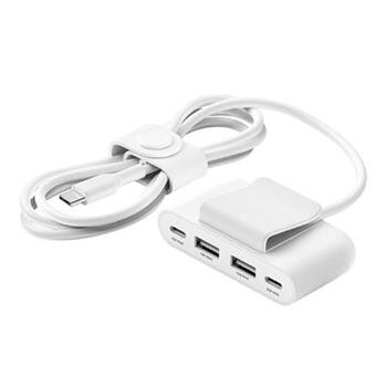 Belkin 4-portový USB Power Extender (2xUSB-C, 2xUSB-A) až 30W + 2m USB-C kabel, bílá