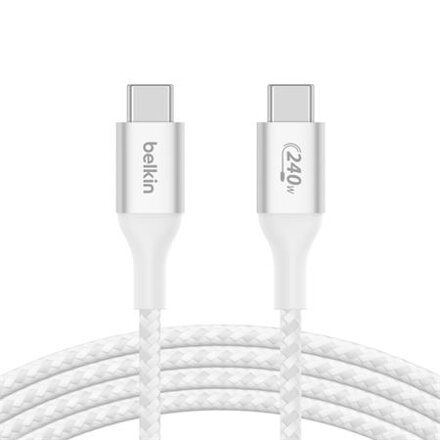 Belkin BOOST CHARGE™ USB-C na USB-C kabel 240W, 1m, bílý - odolný