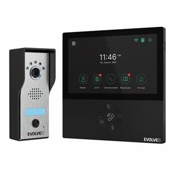 EVOLVEO DoorPhone AHD7, Sada domácího WiFi videotelefonu s ovládáním brány nebo dveří černý monitor