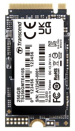 TRANSCEND MTE410S 256GB SSD disk M.2 2242, NVMe PCIe Gen4 x4  3300MB/s R 1600MB/s W