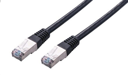 C-TECH Kabel patchcord Cat5e, FTP, černý, 0,25m