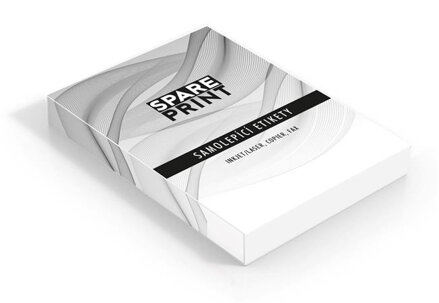 SPARE PRINT PREMIUM Samolepicí etikety bílé, 100 archů A4 v krabici (1arch/1x etiketa 210x297mm)