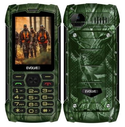 EVOLVEO StrongPhone H1, vodotěsný odolný Dual SIM telefon, lovecká kamufláž