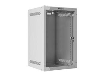 LANBERG RACKOVÁ SKŘÍŇ 10" NÁSTĚNNÁ 9U/280X310 (v rozloženém stavu) S PROSKLENÝMI DVEŘMI ŠEDÁ