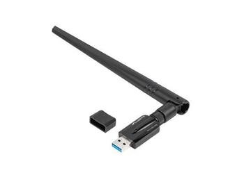 LANBERG USB ADAPTÉR BEZDRÁTOVÁ SÍŤOVÁ KARTA  NC-1200-WIE AC1200 DUAL BAND 1X INTERNÍ + 1X EXTERNÍ ANTÉNA