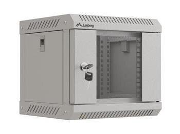 LANBERG RACKOVÁ SKŘÍŇ 10" NÁSTĚNNÁ 4U/300X300 (v rozloženém stavu) S PROSKLENÝMI DVEŘMI ŠEDÁ