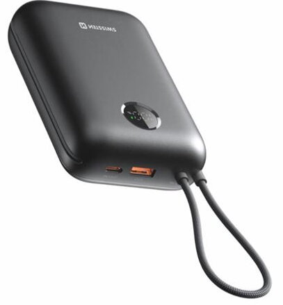 SWISSTEN POWER BANK VOLTBOX 35W 30000 mAh S INTEGROVANÝMI KABELY  USB-C A LIGHTNING ČERNÁ