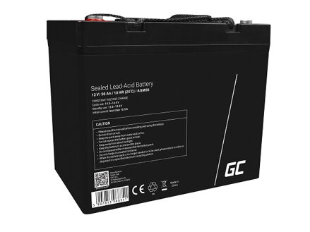 Green Cell AGM VRLA 12V 50Ah maintenance-free battery for boats, scooters, camper vans, wheelchairs, lawnmower