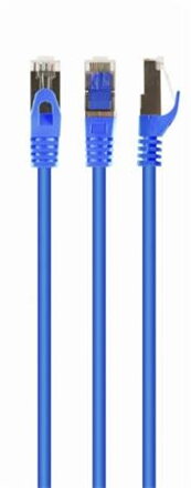 GEMBIRD Patch kabel S/FTP Cat. 6A LSZH, modrý, 0.25 m