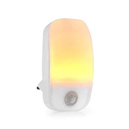 Nedis LNLW10WT- LED Noční Světlo do Zásuvky | Pohybový senzor | Denní / noční senzor | 0.55 W | 11 lm | Teplá Bílá