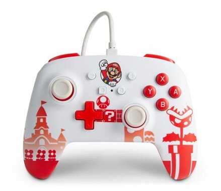 PowerA Enhanced Wired Controller for Nintendo Switch - Mario Red/White