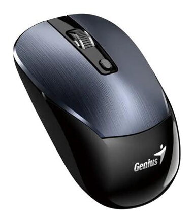 Genius NX-7125 Myš, bezdrátová, optická, 1200DPI, 4 tlačítka, Copilot, 2,4GHz, USB-A, 1× AA baterie, kovově šedá