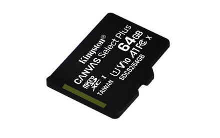 KINGSTON 64 microSDXC 100MB/s Read, UHS-I Speed Class, U1, V10, A1 (64GB) - bez adaptéru