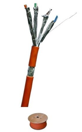 DATACOM S/FTP drát CAT7  LSOH,Eca  500m cívka, plášť oranžový