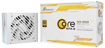 SEASONIC zdroj 850W Core GX-850, ATX 3.1, 80+ Gold, bílý SEASONIC zdroj 850W Core GX-850, ATX 3.1, 80+ Gold, bílý
