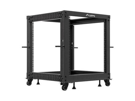LANBERG OTEVŘENÝ RACK 12U 19" 600X600-1100 NASTAVITELNÝ ČERNÝ