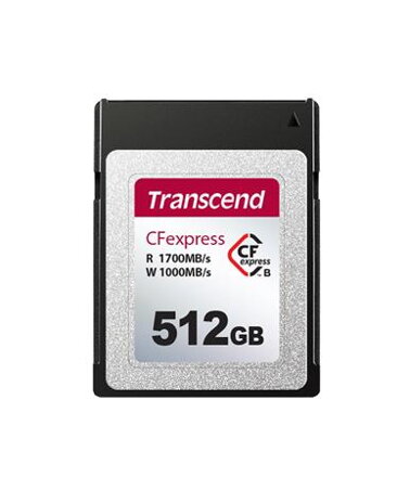 Transcend 512GB CFexpress 820 NVMe PCIe Gen3 x2 (Type B) paměťová karta, 1700MB/s R, 1000MB/s W