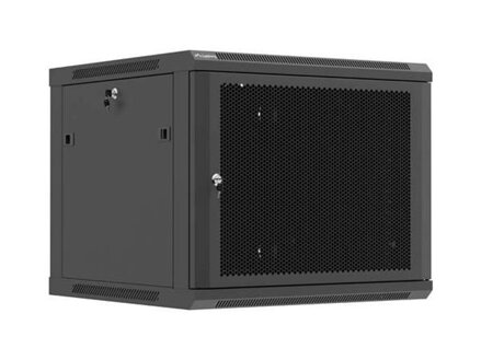LANBERG NÁSTĚNNÁ INSTALAČNÍ SKŘÍŇ 19" 9U 600X600 ČERNÉ PERFOROVANÉ DVEŘE (PLOCHÉ BALENÍ)