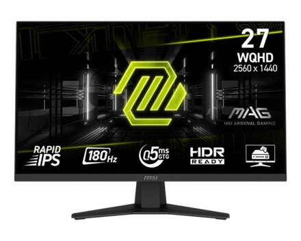 MSI Gaming monitor MAG 274QF 27" Rapid IPS/2560x1440 WQHD/180Hz/0,5ms/2xHDMI/DP/černá