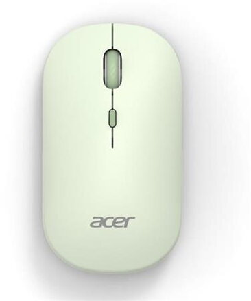 Acer bezdrátová myš AMR130 Green-Dual mode 2.4GHz+BT 5.2,4 tlačítka,800/1200/1600 dpi,5 mil.kliknutí,1xAA,WIN/MAC,světle zelená