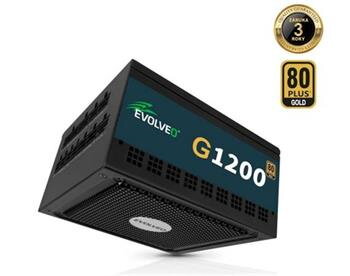 EVOLVEO G1200 zdroj 1200W, 80+ GOLD, ATX 3.1, PCIe 5.1, aPFC, 140mm ventilátor, modulární, záruka 3 roky, černý