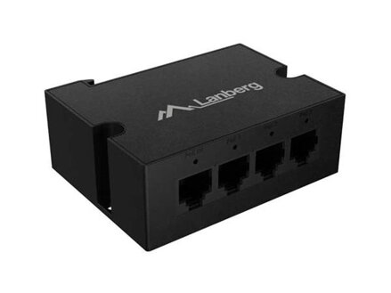 LANBERG SWITCH DIN-GE4-BT-90W 1XIN 3XOUT 1GB POE EXTENDER GIGABIT ETHERNET DIN RAIL BT 90W