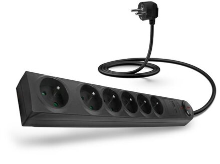 CONNECT IT prodlužovací kabel s přepěťovou ochranou ,6 zásuvek, 1,5 m (černá)