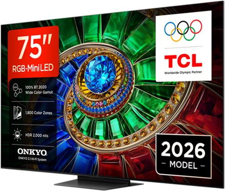 TCL 75RM7L SMART TV 75" QLED/4K UHD/Mini LED/144Hz/4xHDMI/1xUSB/LAN/GoogleTV POŠKOZENÁ KRABICE