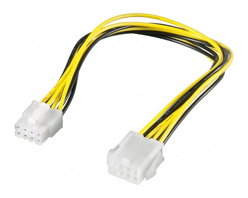 PremiumCord Prodloužení napájecího kabelu/ 8 pinů/ délka 28cm