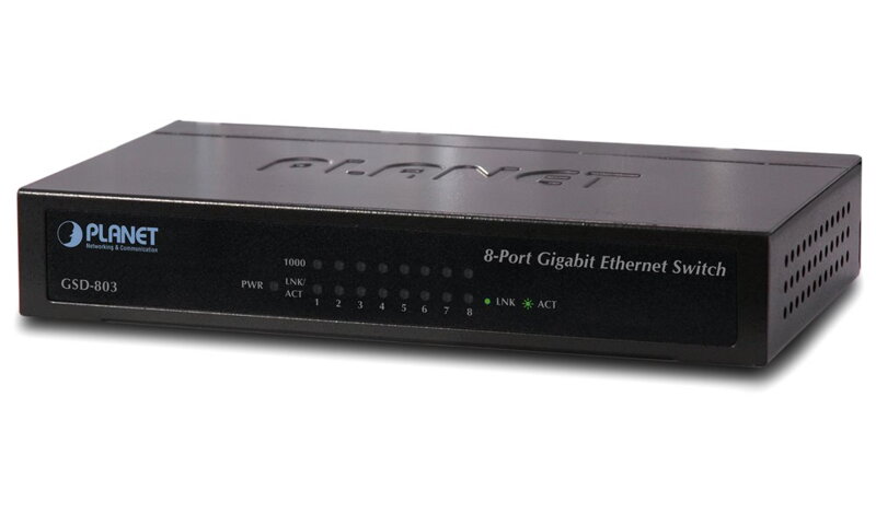 PLANET GSD-803 switch 10/100/1000 (8x1000Base-T), EuP, 802.3az, kov, fanless PLANET GSD-803 switch 10/100/1000 (8x1000Base-T), EuP, 802.3az, kov, fanless