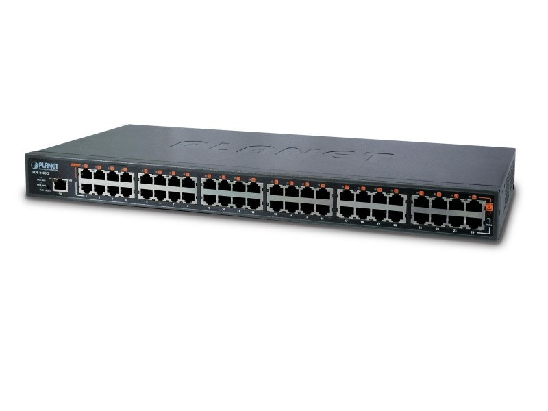 Planet POE-2400g PoE injektor IEEE802.3, 24x 1000Base-T Gigabit, PoE 440W, PING watchdog + scheduler