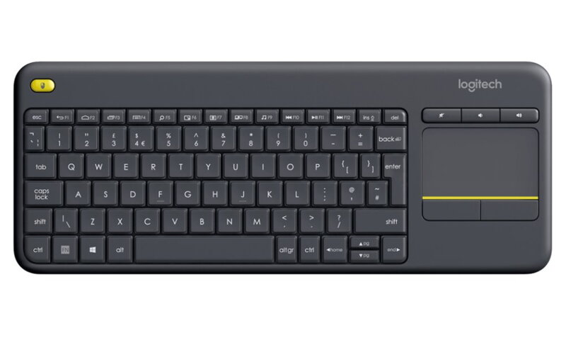 Logitech klávesnica K400 Plus/ Bezdrôtová/ 2.4GHz/ Touchpad/ USB prijmač/ CZ/SK Čierná