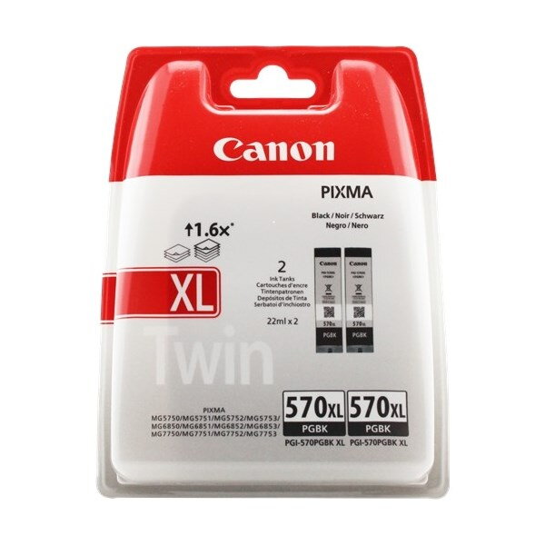 Canon inkoustová náplň PGI-570PGbk/ XL černá / 2x barvičky v balení Canon inkoustová náplň PGI-570PGbk/ XL černá / 2x barvičky v balení