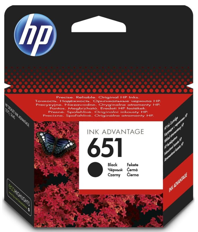HP inkoustová kazeta 651 černá C2P10AE originál