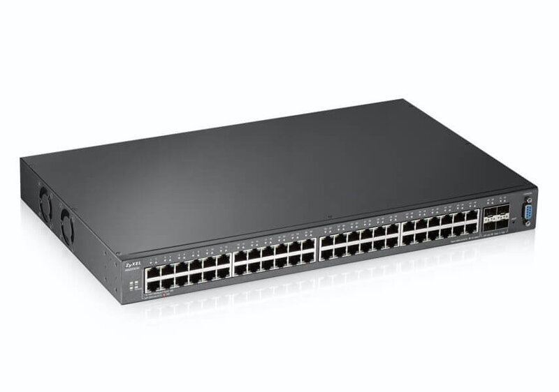 ZyXEL XGS2210-52 / 52-port / Managed Layer2 + / Gigabit Ethernet switch / 48x GLAN + + 4x 10GbE SFP + ports / L2 multicast ZyXEL XGS2210-52 / 52-port / Managed Layer2 + / Gigabit Ethernet switch / 48x GLAN + + 4x 10GbE SFP + ports / L2 multicast