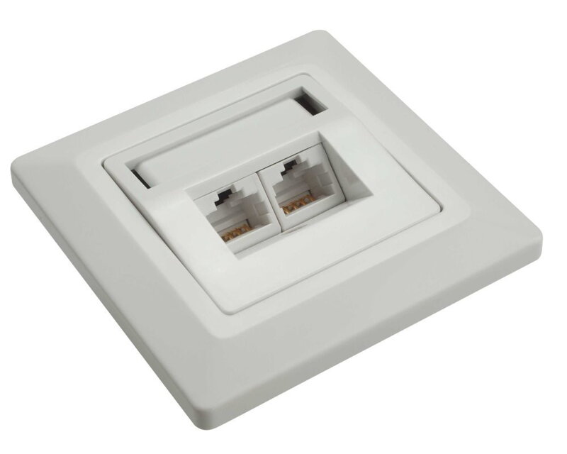Solarix zásuvka CAT6 UTP 2 x RJ45 pod omietku biela SX9 Solarix zásuvka CAT6 UTP 2 x RJ45 pod omietku biela SX9