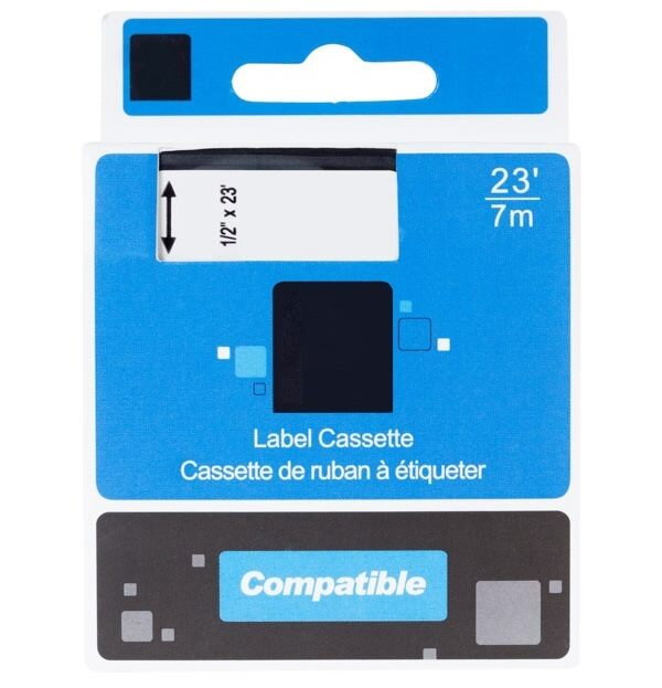 PRINTLINE kompatibilní páska s DYMO 43613, S0720780, 6mm, 7m, černý tisk/bílý podklad, D1