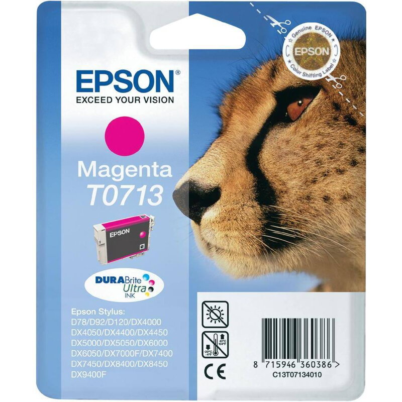 Epson inkoustová náplň/ T0713/ Singlepack T0713 DURABrite Ultra Ink/ Magenta