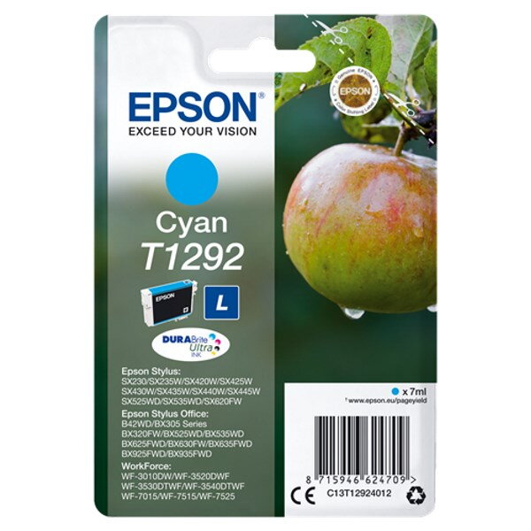 Epson inkoustová náplň/ T1292/ Singlepack DURABrite Ultra Ink/ Modrá Epson inkoustová náplň/ T1292/ Singlepack DURABrite Ultra Ink/ Modrá