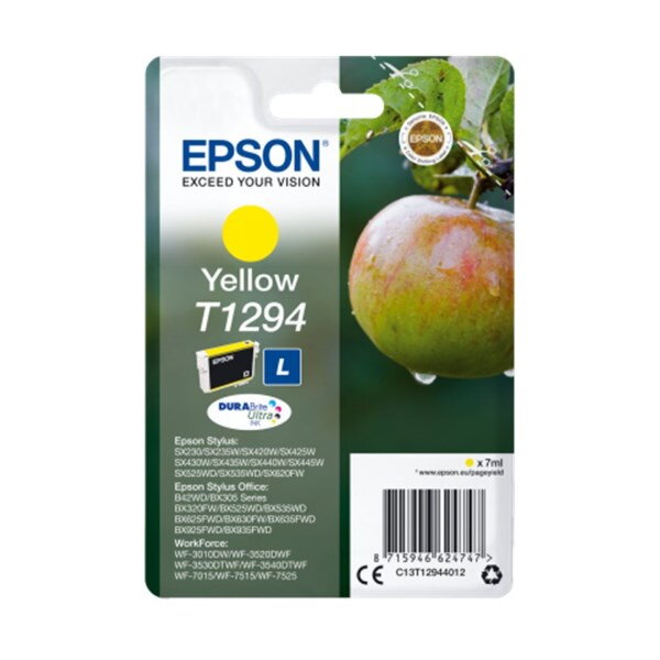 Epson inkoustová náplň/ T1294/ Singlepack DURABrite Ultra Ink/ Žlutá Epson inkoustová náplň/ T1294/ Singlepack DURABrite Ultra Ink/ Žlutá